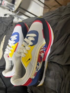 Puma Kids Multicolor Sneakers – White, Blue, Yellow & Red